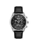 BOSS Chronograph Quartz Watch for Men with Black Leather Strap - 1513816