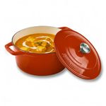 CUMIN CO. Cast Iron Dutch Oven 2.5L, 20 cm | Induction Base Cookware | 10 Years Warranty | Non Toxic Non Stick Biryani Pot with Lid | Heavy Bottom | Chemical Free Coating | Free Accessories | Color: Rust