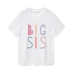 Big Sister T Shirts Tops Toddler Baby Girl Big SIS Tees Summer Outfit Siblings Gift Idea Older Sister Clothes (BIGSIS03-white, 5-6 Years)