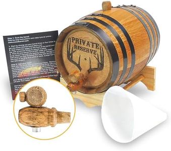 Red Head Barrels - 2L (1/2 gallon) Engraved (Buck Rack Private Reserve) American White Charred Oak Barrel for Aging Whiskey, Wine, Rum, Tequila, Brandy and More, Small Mini Barrel for Whiskey Wine