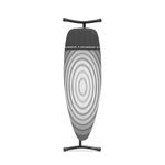 Brabantia - Ironing Board D - Integrated Steam Iron Rest - Adjustable Height with Transport Lock - Non-Slip Rubber Feet - Cotton Cover with Foam Layer - Foldable XL Unit - Titan Oval - 135x45 cm