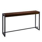 SEI Furniture Macen Narrow Console Table, Dark Tobacco/Gunmetal Gray