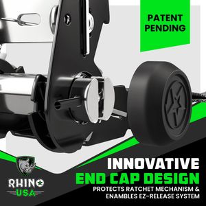 Rhino USA Ratchet Straps 4-Pack – Heavy Duty Tie Down Set