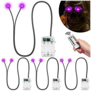 Makevivi Remote Purple Halloween Glowing Eyes, Waterproof Skeleton LED Eyes