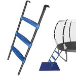 Trampoline Ladder 39inch Long, 3 Step Trampoline Steps with Horizontal Wide Steps, Trampoline Accessories for Kids and Adults (Blue 3 Step)