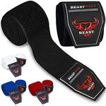 BEAST RAGE Boxing Hand Wraps 2.5/4.5 Meter Martial Arts Bandages Inner Gloves Wrist Support Straps Punching Under Hand Knuckles Heavy Elasticated Training Bag Mitts Muay Thai (Black, 2.5 M)