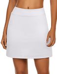 Ekouaer Women's Everyday Skort with Built-in Shorts Any Activities Light Summer Skirts Workout Gym White