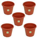 WINWOODSAGRI 12 INCH Flower Pot Terracotta Color/Planter/Plant Container/gamla Pack of 5