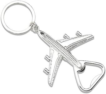 Aviation Gifts for Men Women Airplane Bottle Opener Keychain for Aircraft Theme Party Favors for Girls Boys Christmas Birthday Gifts for Son Husband Brother Beer Opener Keychains