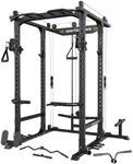 Sportsroyals Power Cage,1600lbs Multi-Function Power Rack with Adjustable Cable Crossover System and More Training Attachment, Weight Cage for Home Gym