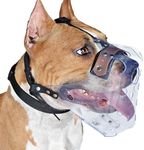 Mayerzon Pitbull Muzzle, Basket Muzzle for Large Dogs, Sturdy Rottweiler Muzzle to Prevent Biting Chewing Scavenging, Breathable Dog Mouth Guard for Grooming Vet Visits