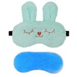 Jenna™ Bunny Blue Cute Fur Gel Sleeping Eye Shade Mask Cover for Insomnia, Meditation, Puffy Eyes and Dark Circles