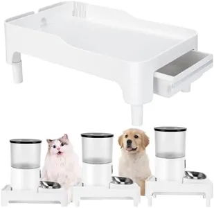 BEBOBLY Adjustable Cat Feeder Stand, Elevated Holder for Automatic Feeders, 3-5.1 in, Nonslip, Adjustable