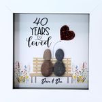 Personalised Ruby (40th) Wedding Anniversary Pebble Art, Unique Handmade 40th Wedding Anniversary Gift, Meaningful 40th Anniversary Gift for Her or Him, Customised Ruby Wedding Anniversary Keepsake