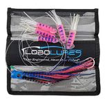Lobo Lures #276 Skipjack Hybrid Tuna Candy Squid Chain 9" Cable Hook Big Game Fishing Daisy Chain & Lure Bag (Pink & Blue Mackerel)