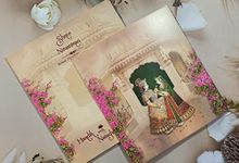 Daksh Enterprise D Designer Premium Wedding Invitation Cards Suitable For Marriage Parties Birthday In Red Scroll (Pack Of 50) Card No.2017