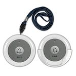 SYNLETT Nurse Call Buttons for Wireless Calling System and Caregiver Pager for Elderly Seniors Residents in Clinic, Care Facilities, Nursing Home 2 PCS White