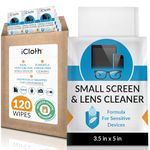 iCloth Lens and Screen Cleaner Pro-Grade Individually Wrapped Wet Wipes, Wipes for Cleaning Small Electronic Devices Like Smartphones and Tablets, Box of 120