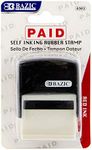 BAZIC Paid Self Inking Rubber Stamp (Red Ink), Stamp Impression Size 1.41" x 0.47", Great for Office, Shipping, Receiving, Accounting, Expiration, Due Dates, 1-Pack