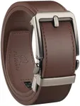 JUKMO 1.5" (38mm) Leather Ratchet Belt for Men in Gift Box (Brown, Medium)