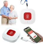 Personal Alarms for Elderly Tuya Wifi Smart Wireless Panic Button Linked To Phone Wireless Nurse Alert System 1 Rechargable Call Button, only Supports 2.4GHz Wi-Fi, NO FEES