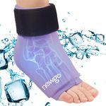 NEWGO Ankle Ice Pack for Injuries, Flexible Foot Ice Pack Hot Cold Compression Therapy Gel Ice Packs Ice Sock for Achilles Tendonitis, Plantar Fasciitis, Surgery, Sprained, Heel Pain (Purple)