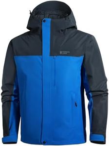 Pioneer Camp Mens Rain Jacket Waterproof Shell Jacket Hooded Lightweight Rain Coat for Outdoor Hiking 4 Pockets Windbreaker