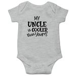 Witty Fashions My Uncle is Cooler Than Yours - Funny Gift for Nephew, Niece - Infant Baby Bodysuit (Grey, 3 Months)