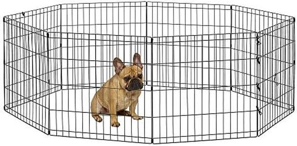 New World Dog Exercise Pen & Playpen, 24" W x 24" H, No Door, Black