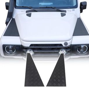 Qiosreui Wing Top Protector Chequer Plate Compatible with INEOS Grenadier 2020-2025 Accessories, Wing Protector Set, Checker Plate Hood Protectors, Hood Guard Plate Panel Cover Trim, Aluminium Alloy