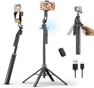 ULANZI TT23 64" Auto Face Tracking Tripod for iPhone/Android, 360°Rotating Selfie Stick that Follows Your Movement, Facial Recognition Tripod for iPhone 17/16/15/14/13/Android/Camera/GoPro