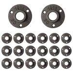 Lawei 20 Pack 3/4" Floor Flange Pipe Decor - Black Cast Iron Pipe Fittings for Build Steampunk Retro Vintage DIY Furniture