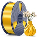 SUNLU Silk PLA+ Filament, Shiny Metallic Silk 3D Filament 1.75mm, High Strength PLA Plus 3D Printer Filament, 1KG Spool, Light Gold