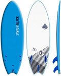 StormBlade 5ft6 Storm Blade Swallow Tail Surfboard // Foam Wax Free Soft Top Shortboard for Adults and Kids