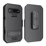 Wireless PROTECH Case and Holster Combo Compatible with Kyocera DuraForce PRO 3 (E7200), Protective Case and Belt Clip Holster Combo with Kickstand (Black)