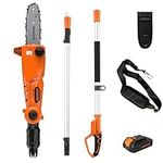 GARCARE Pole Chain Saw Cordless Chainsaw 20V 8 Inch Electric Saw for Tree Trimming Battery Chainsaw with 2.0Ah Battery & Charger