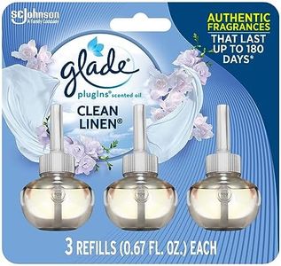 Glade PlugIns Refills Air Freshener, Scented and Essential Oils for Home and Bathroom, Clean Linen, 2.01 Fl Oz, 3 Count