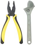 STANLEY 70-482 8-inch Sturdy Steel Combination Plier with STANLEY STMT87434-8 12-inch Adjustable Wrench