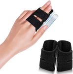 EDNYZAKRN 2 Pcs Trigger Finger Splint with 2 Metal Bars for double fingers, Finger Brace Finger Buddy, Immobilizer Support Strap for Arthritis, Tendonitis - Right Hand