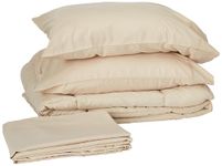 Sweet Home Collection 5 Piece Bed-in-a-Bag Solid Color Comforter and Sheet Set - Great for College, Twin XL, Beige