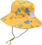 Pichcppo Kids Sun Hat,Sun Protective Toddler Bucket Hat,Baby Beach Hats,Summer Hat for Girls,Flowers (Ginger Dinosaur)