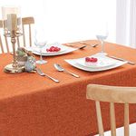 CASANEST Washable Jute Table Cover 6-8 Seater Pack of 1 Heat Resistant Table Cover for Kitchen Table/Dining Table Wedding Party, 54 x 90 Inches (Orange)