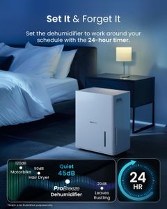 Pro Breeze 30L Smart Dehumidifier – Large Room Moisture Removal