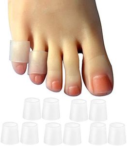 Hoogoo 10 Pack Pinky Toe Sleeves Protectors, Toe Covers, Protect Toe from Rubbing, Ingrown Toenails, Corns, Blisters, Hammer Toes and Other Painful Toe Problems