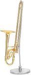 Broadway Gift Gold Trombone Music Instrument Miniature Replica with Case - Size 5.5 in. Decotative musical instrument. Not Intended to be Played!