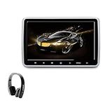 XTRONS Car DVD Players 10.1 Inch Grade-A TFT Screen Portable Car Headrest CD Player with a New Black Wireless IR Headphones Support HDMI Input, USB SD, AV in & Out, Region Free, 32 Bit Games