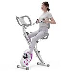 leikefitness Folding Stationary Bike Recumbent Exercise Bike w/Arm Resistance Bands-Pulse Sensor-LCD Monitor and Easy to Assemble Indoor Cycling Bike 2280 (PURPLE)