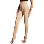 Takusun Women's Seamless High Waist Firm Tummy Control Shapewear Compression Leggings Butt Lift Thigh Slimmer Pants, Nude, Small