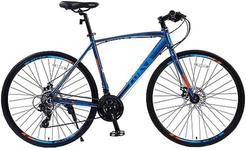 BALINGE Hybrid Womens Bike, 700C Road Bike,24 Speeds Road Bike, 24 Speed Bike Adult Road Bicycles with Light Aluminum Frame Bicycle for Men，Bicycle Men Hybrid,Heavy Duty Racing Bike Up to 330LBS，Blue