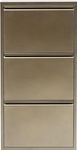 Kare Design Shoe Container Caruso 3, Bronze, Steel, 3 Tipping Compartments, Space for 6 Pairs of Shoes, Slim, Space-Saving Cabinet, Storage, Organizer for Hallway, 103x50x14 cm (H/W/D)